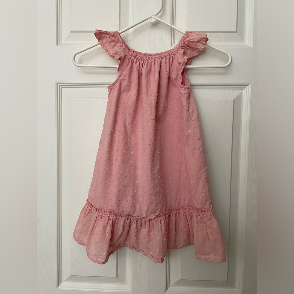 Coral Cotton Dress Toddler Girl’s Size 5T Gingham
